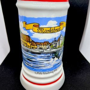 Vtg 1994 IVV Wandertag 9 Markbreit Beer Stein Mug Germany Scenic River Man Cave